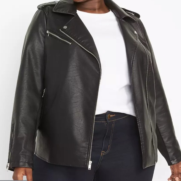 Faux-Leather Moto Jacket - Picture 2 of 5